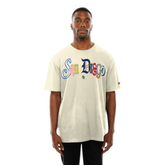 San Diego Padres New Era Ransom Note Oversized T-Shirt - Cream T-shirts