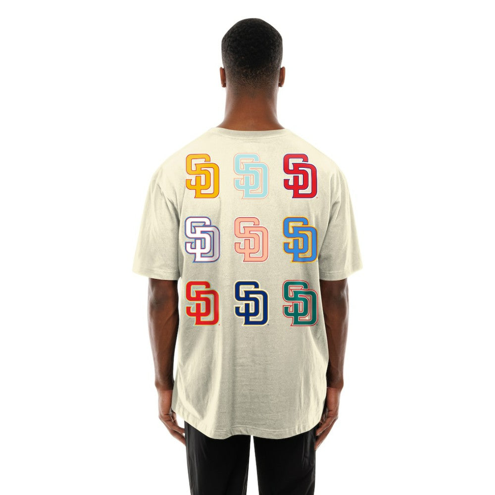 San Diego Padres New Era Ransom Note Oversized T-Shirt - Cream T-shirts