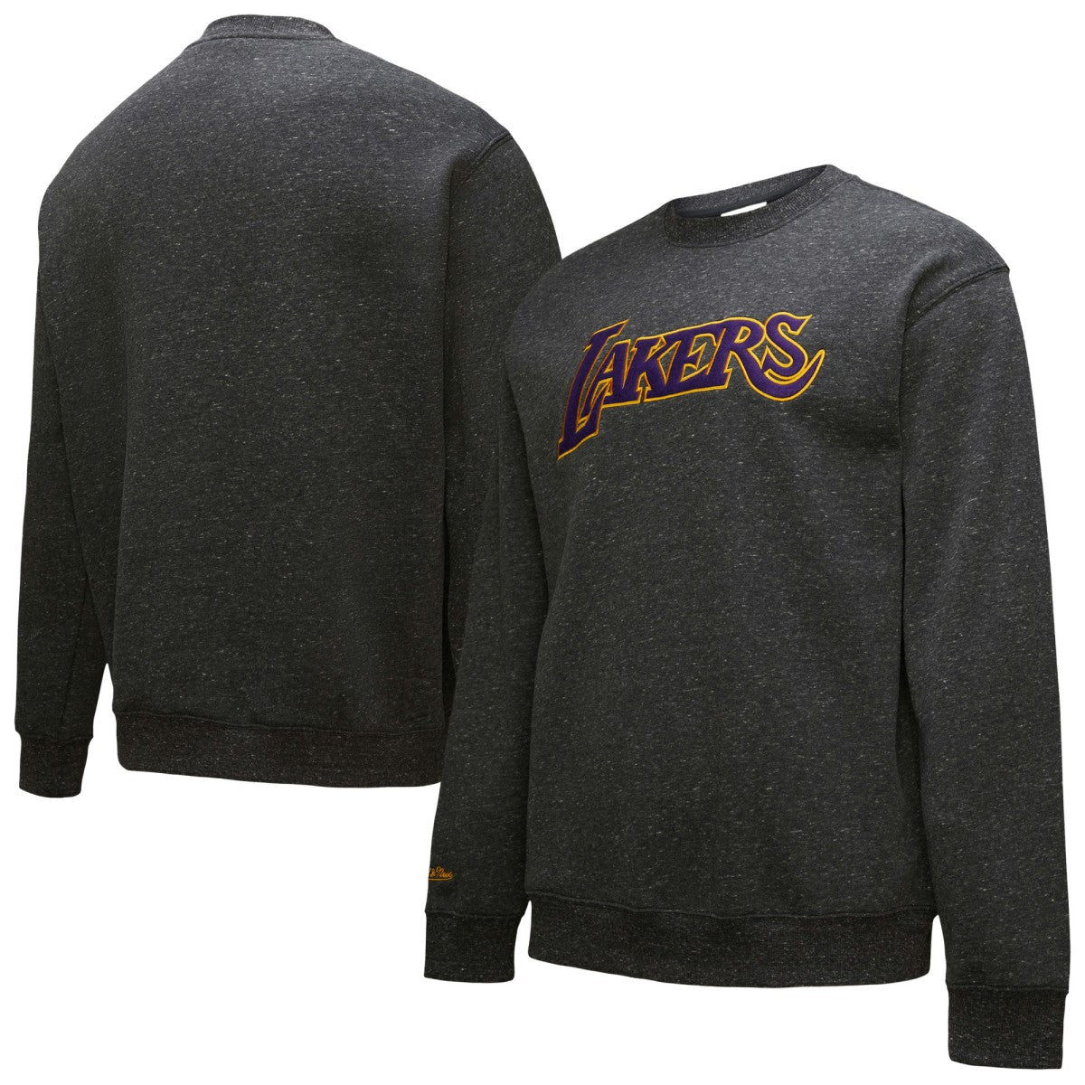 Los Angeles Lakers Black Out Collection Snow Washed Vintage Logo Pullover Sweatshirt Black