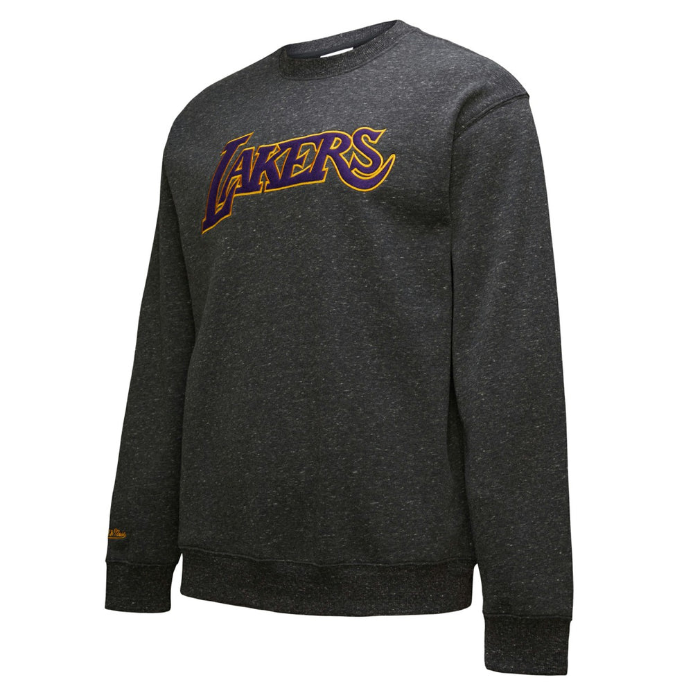 Los Angeles Lakers Black Out Collection Snow Washed Vintage Logo Pullover Sweatshirt Black