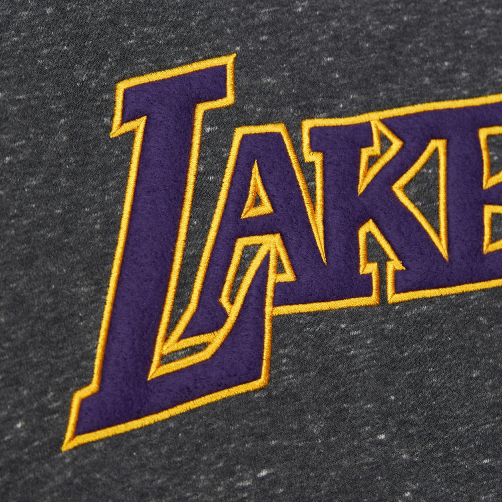 Los Angeles Lakers Black Out Collection Snow Washed Vintage Logo Pullover Sweatshirt Black