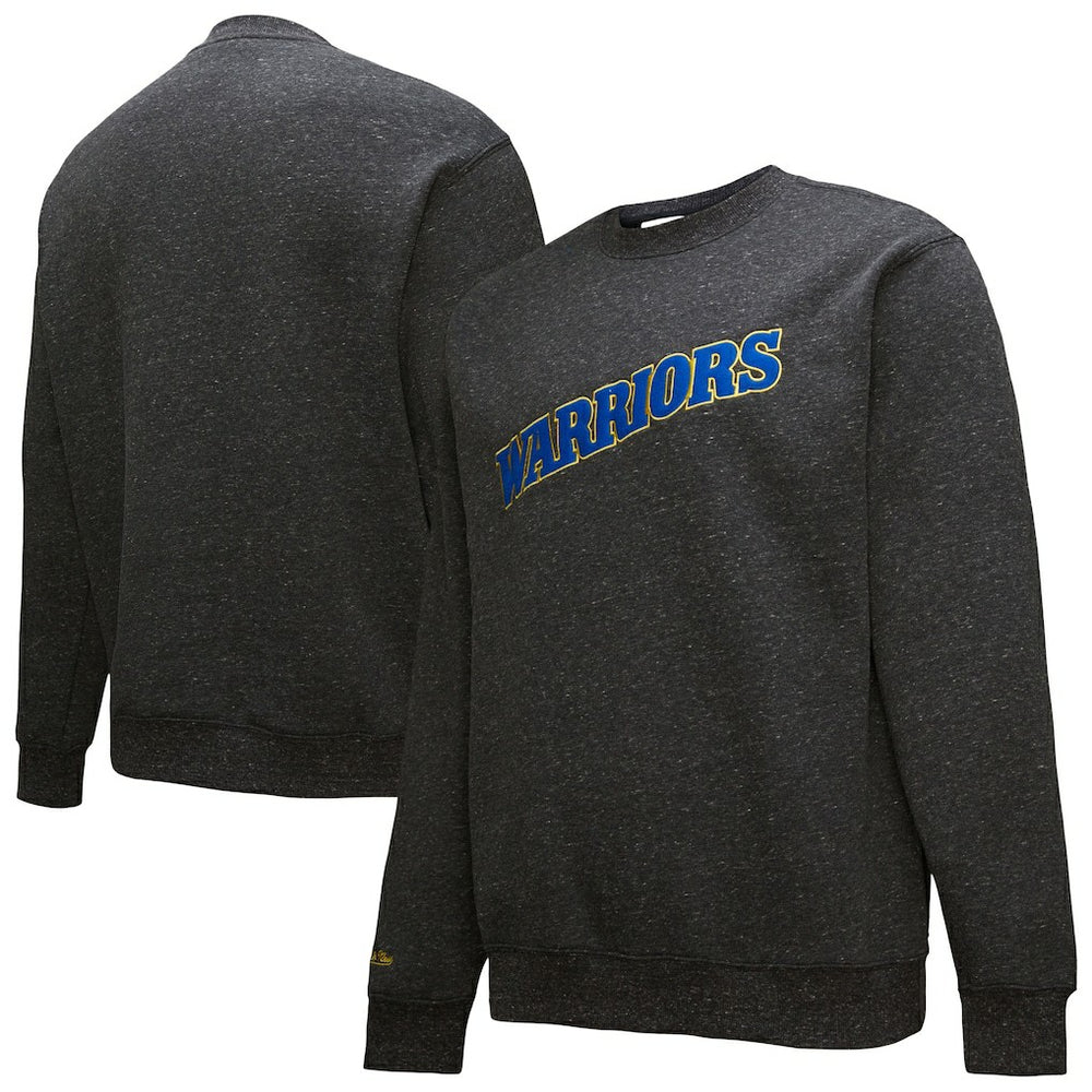 Golden State Warriors Black Out Collection Snow Washed Vintage Logo Pullover Sweatshirt Black