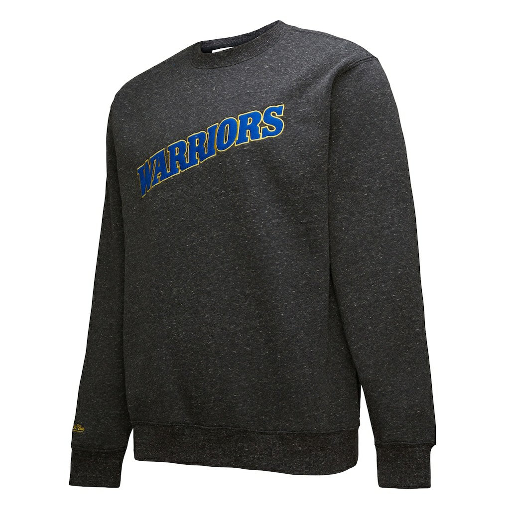 Golden State Warriors Black Out Collection Snow Washed Vintage Logo Pullover Sweatshirt Black