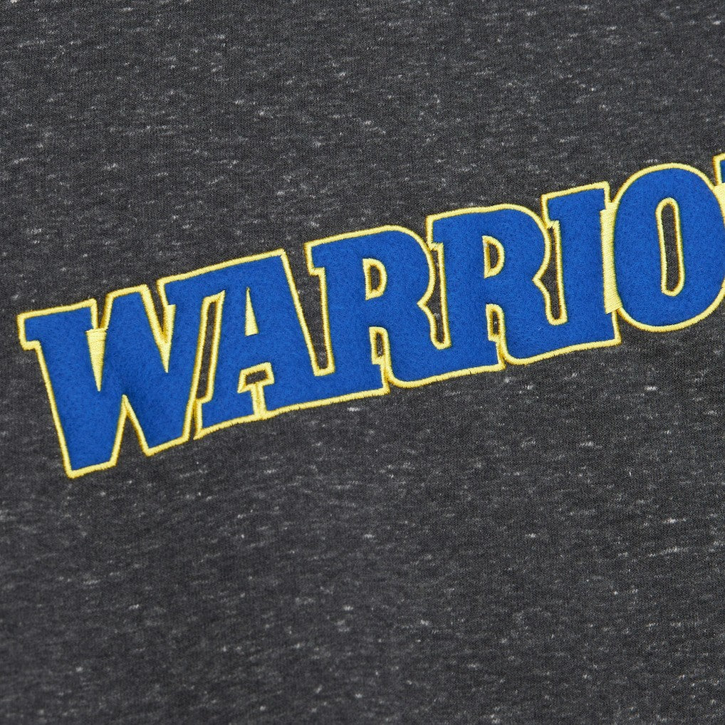 Golden State Warriors Black Out Collection Snow Washed Vintage Logo Pullover Sweatshirt Black