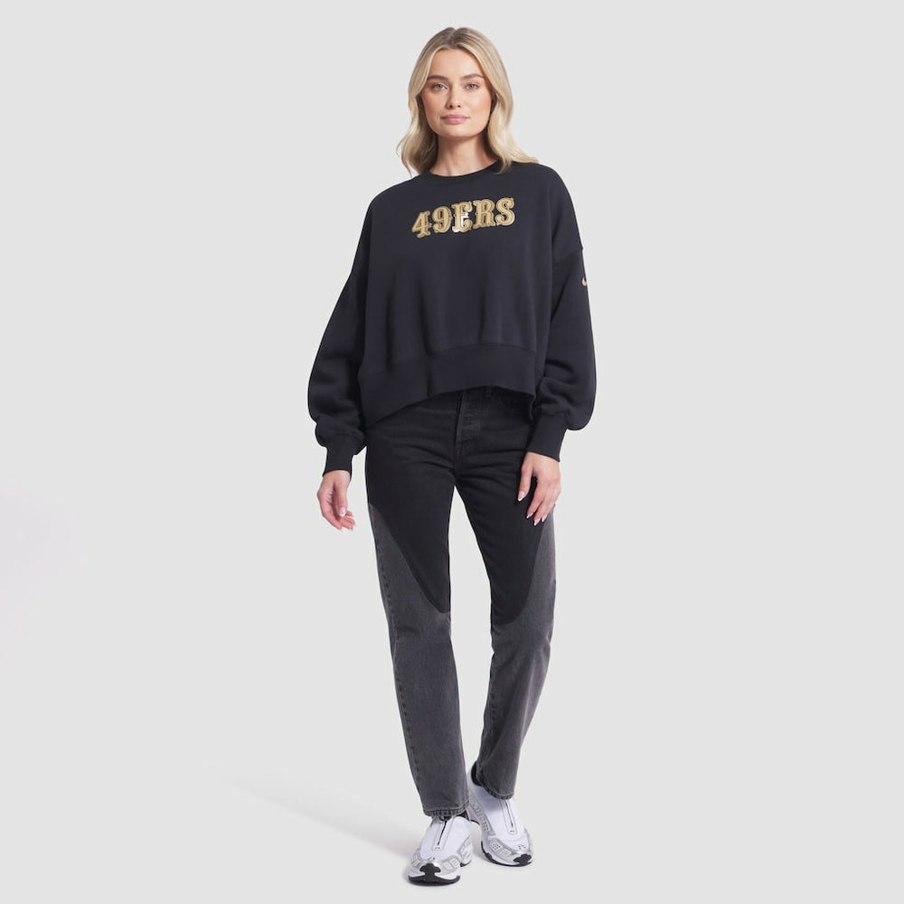 San Francisco 49ers Women's 2025 Rivalries Collection Oversized Phoenix Fleece Sweatshirt Black