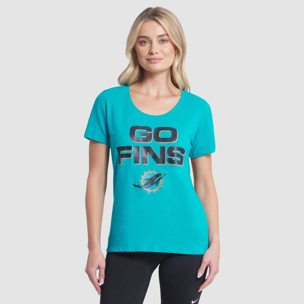 Miami Dolphins Women's 2025 Rivalries Collection Slub Dri-FIT T-Shirt Turbo Green