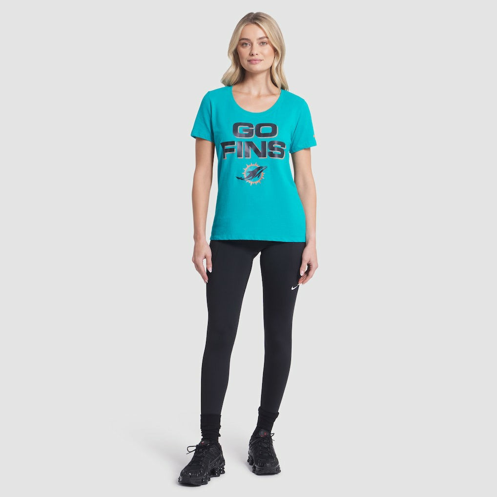 Miami Dolphins Women's 2025 Rivalries Collection Slub Dri-FIT T-Shirt Turbo Green