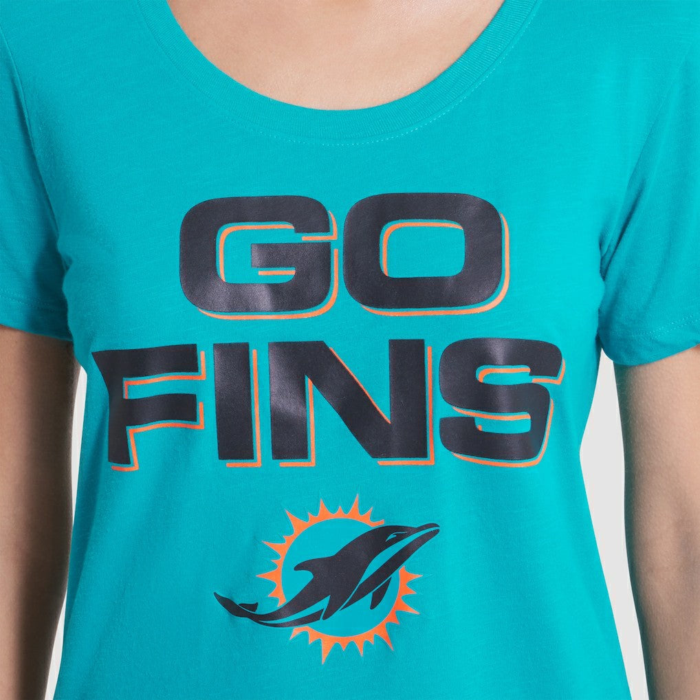 Miami Dolphins Women's 2025 Rivalries Collection Slub Dri-FIT T-Shirt Turbo Green