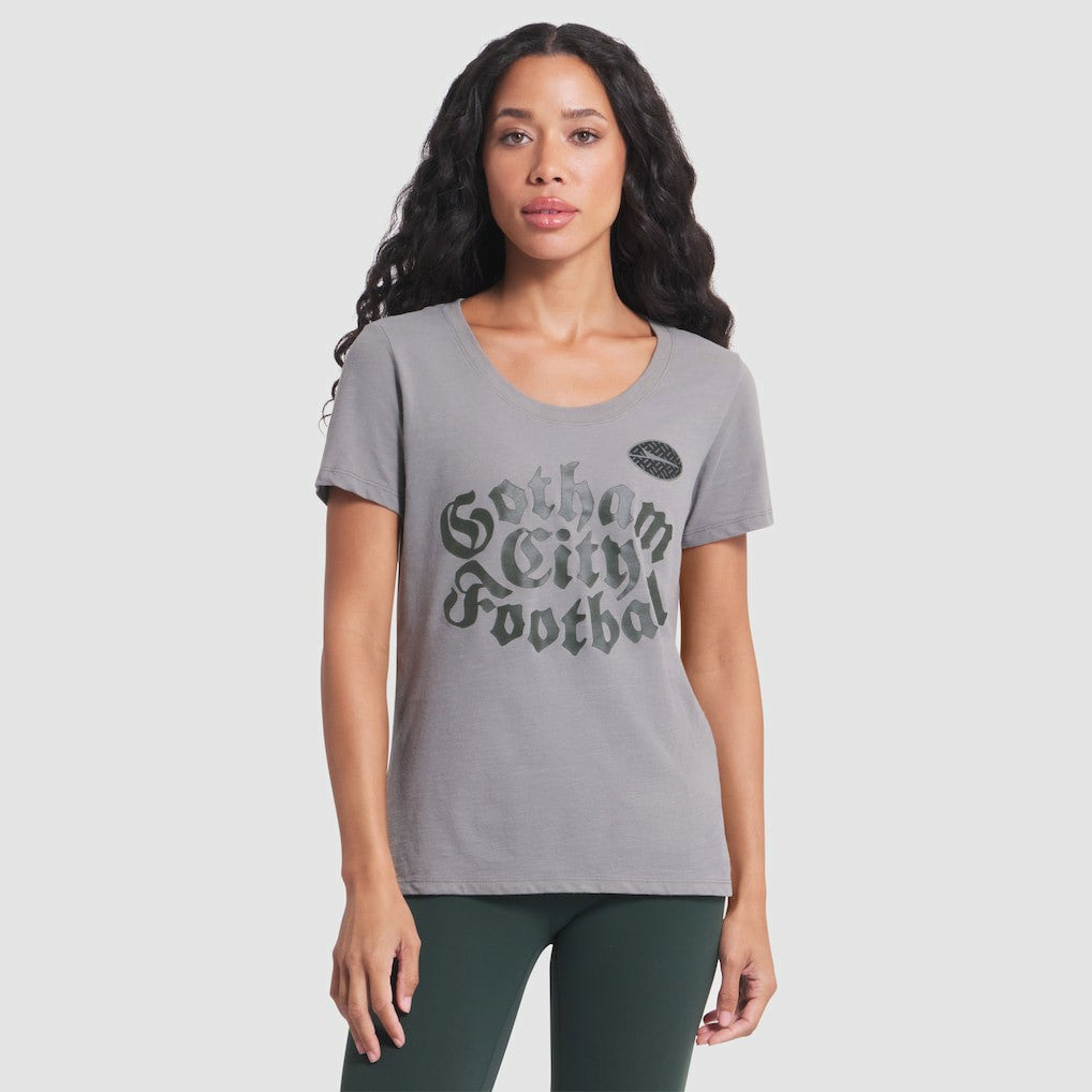 New York Jets Women's 2025 Rivalries Collection Slub Dri-FIT T-Shirt Iron Ore