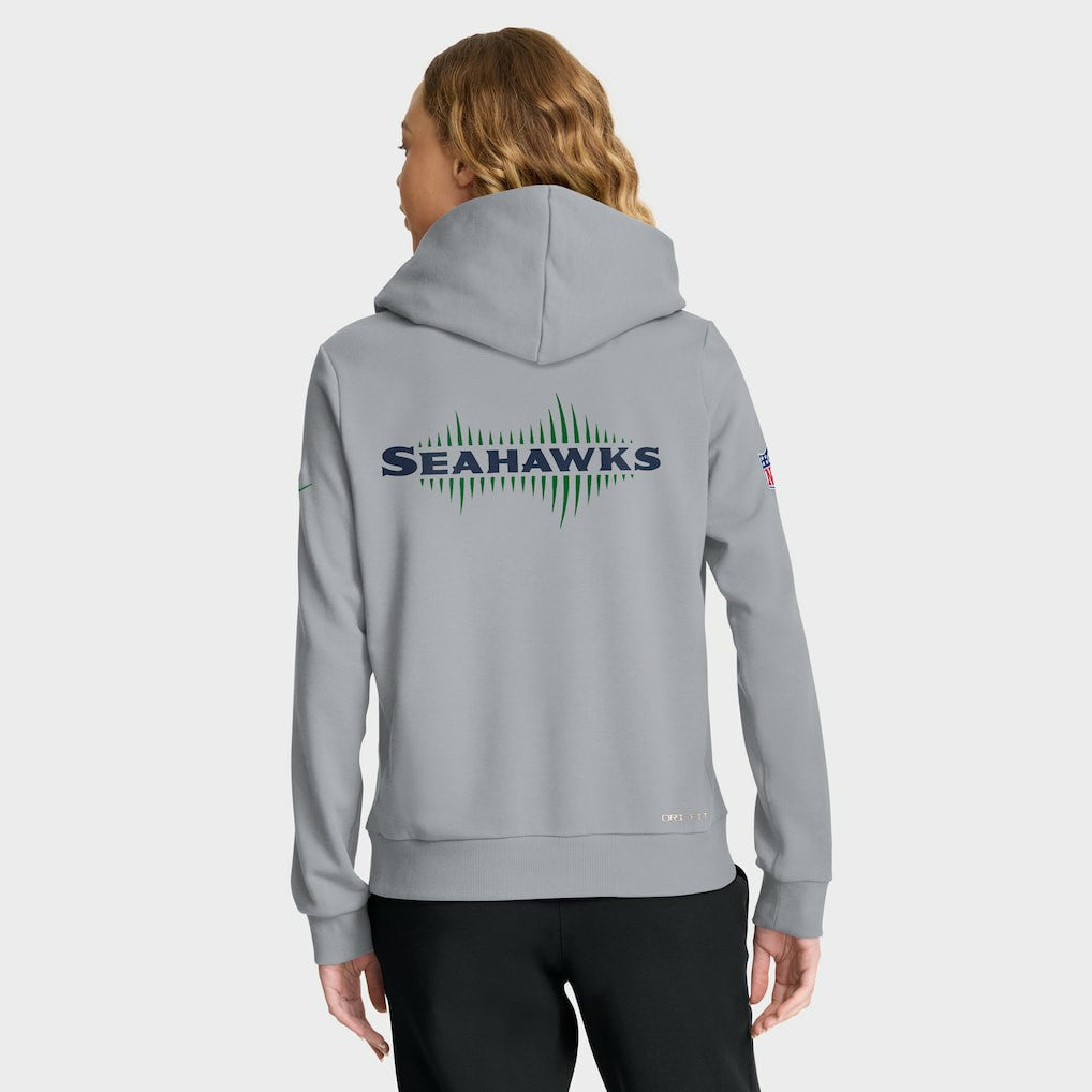 Seattle Seahawks Women's 2025 Rivalries Collection Standard Issue Sideline Dri-FIT Hoodie Wolf Gray
