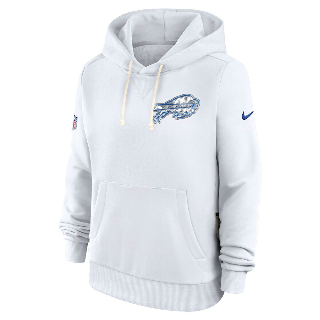 Buffalo Bills Women's 2025 Rivalries Collection Standard Issue Sideline Dri-FIT Hoodie White