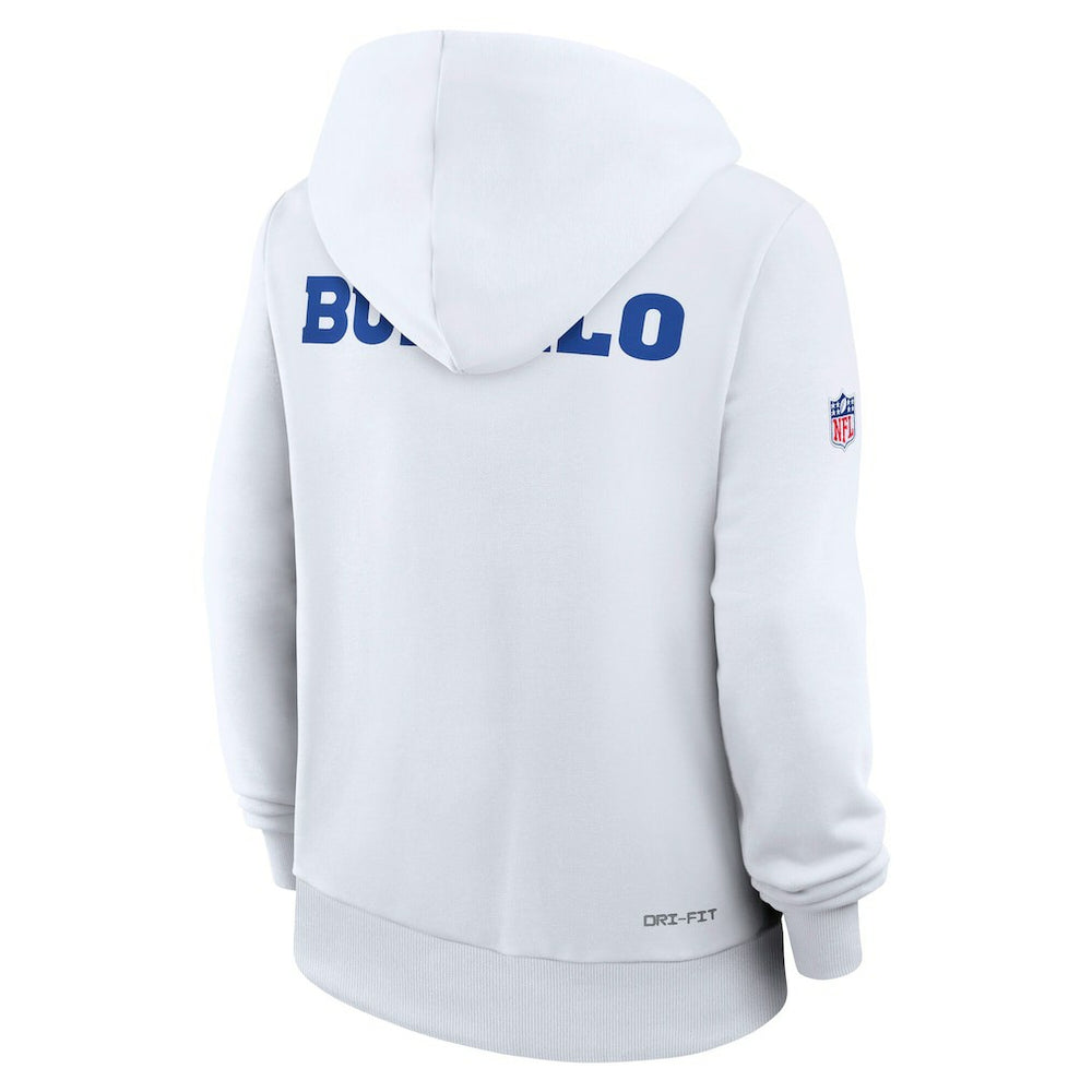 Buffalo Bills Women's 2025 Rivalries Collection Standard Issue Sideline Dri-FIT Hoodie White