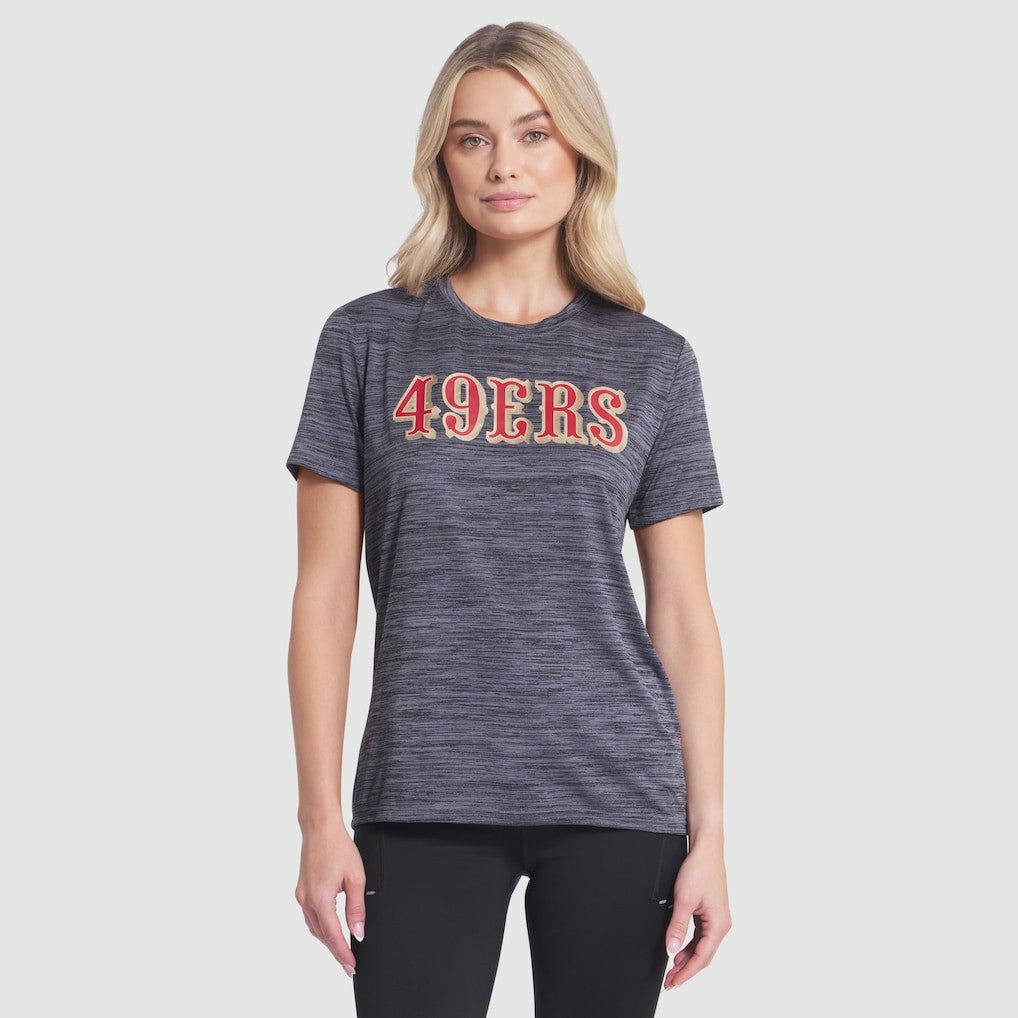 San Francisco 49ers Women's 2025 Rivalries Collection Sideline Velocity Dri-FIT T-Shirt Heather Charcoal
