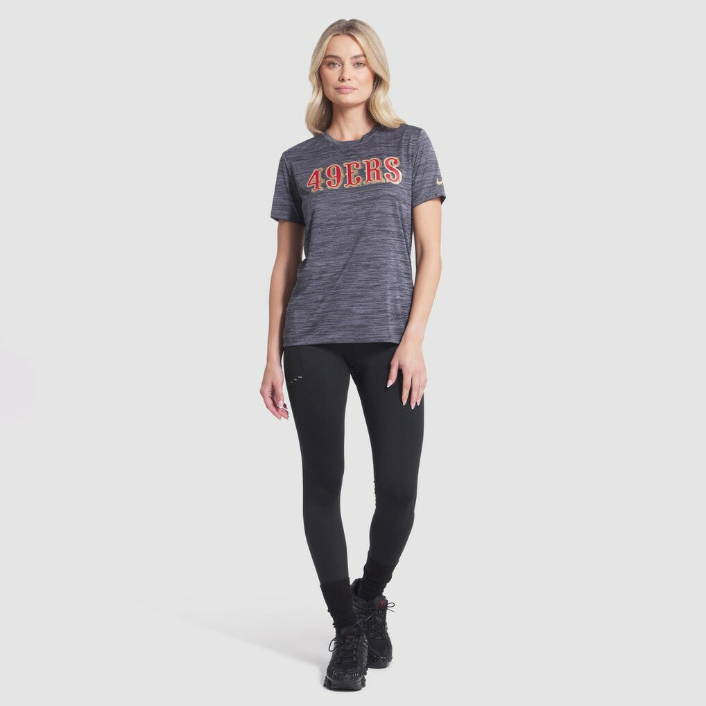 San Francisco 49ers Women's 2025 Rivalries Collection Sideline Velocity Dri-FIT T-Shirt Heather Charcoal