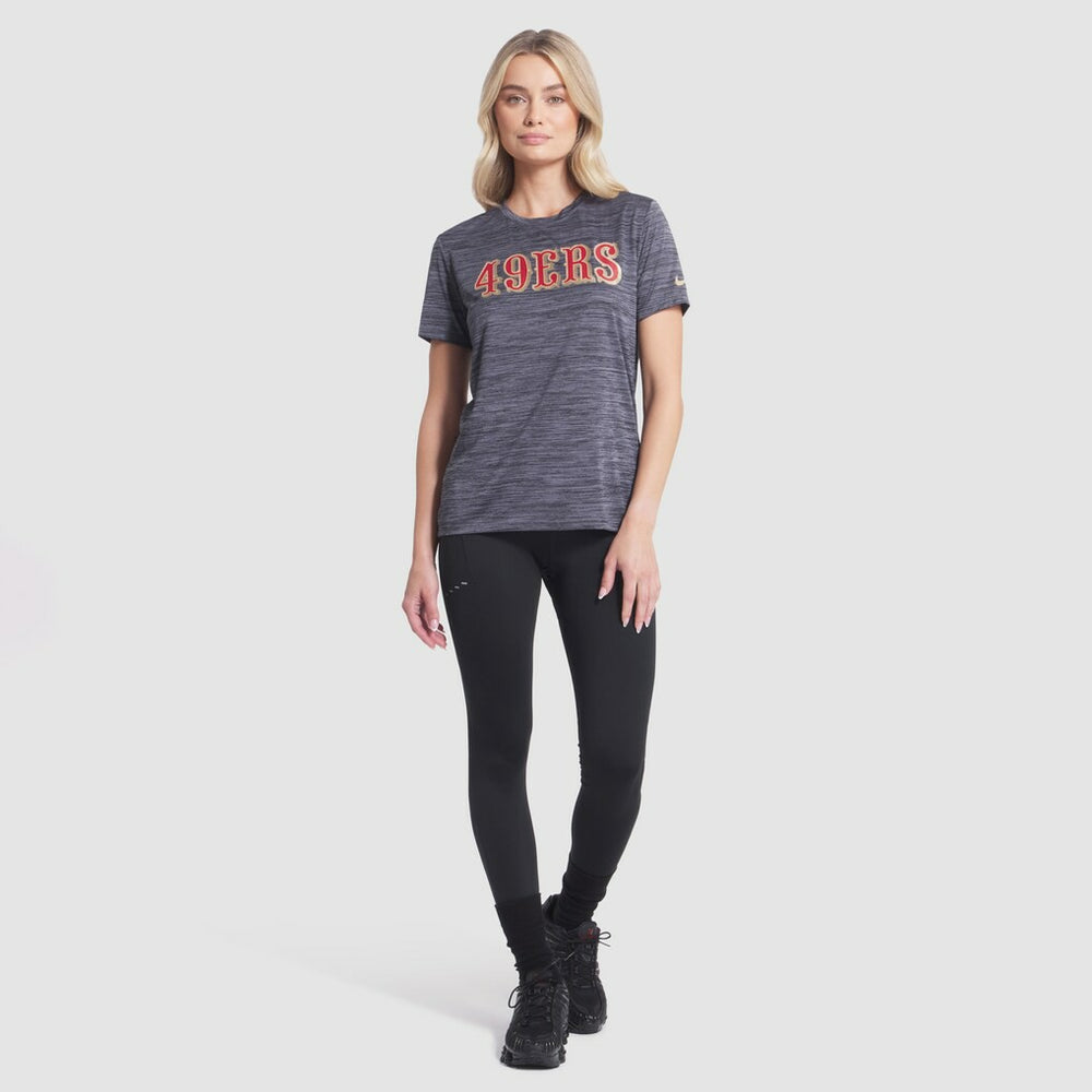 San Francisco 49ers Women's 2025 Rivalries Collection Sideline Velocity Dri-FIT T-Shirt Heather Charcoal
