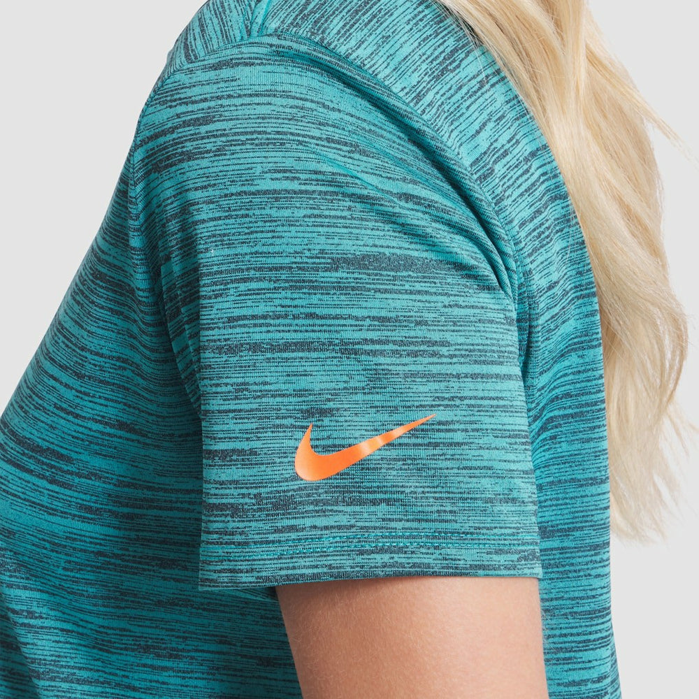 Miami Dolphins Women's 2025 Rivalries Collection Sideline Velocity Dri-FIT T-Shirt Turbo Green