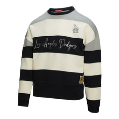 Los Angeles Dodgers Mitchell & Ness Women's Cooperstown Collection Blocked Fleece Pullover Sweatshirt- Gray/Black Pullover