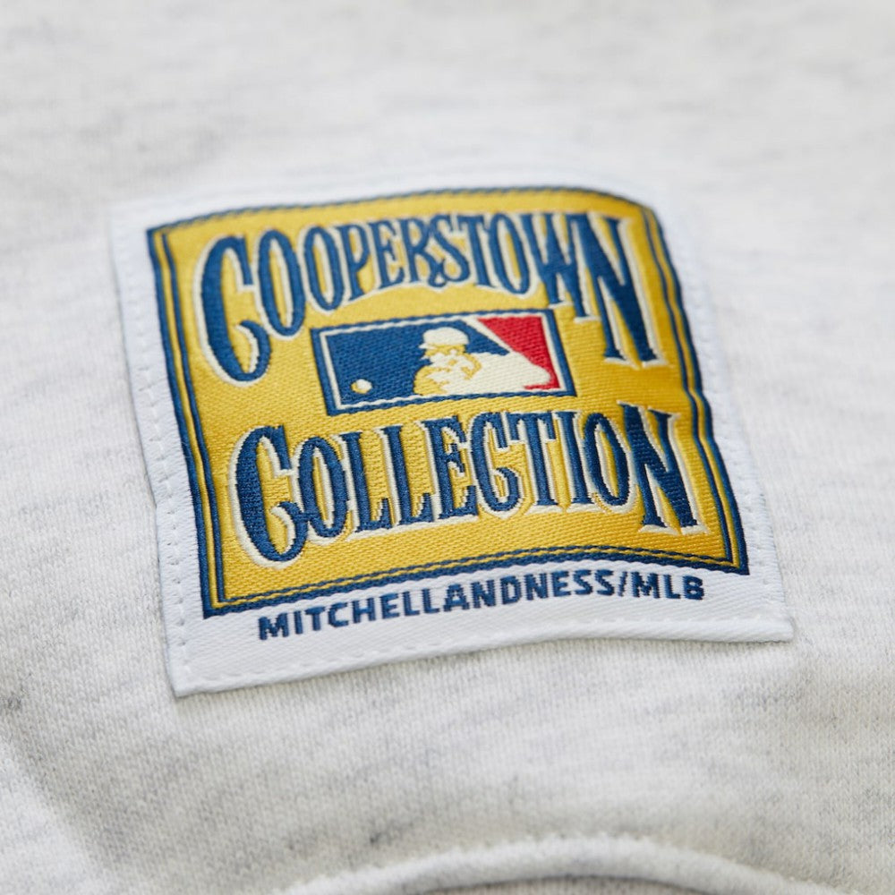 Atlanta Braves Mitchell & Ness Women's Cropped Toggle Pullover Sweatshirt - Heather Gray Pullover
