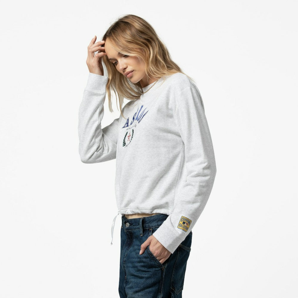 Houston Astros Mitchell & Ness Women's Cropped Toggle Pullover Sweatshirt - Heather Gray Pullover