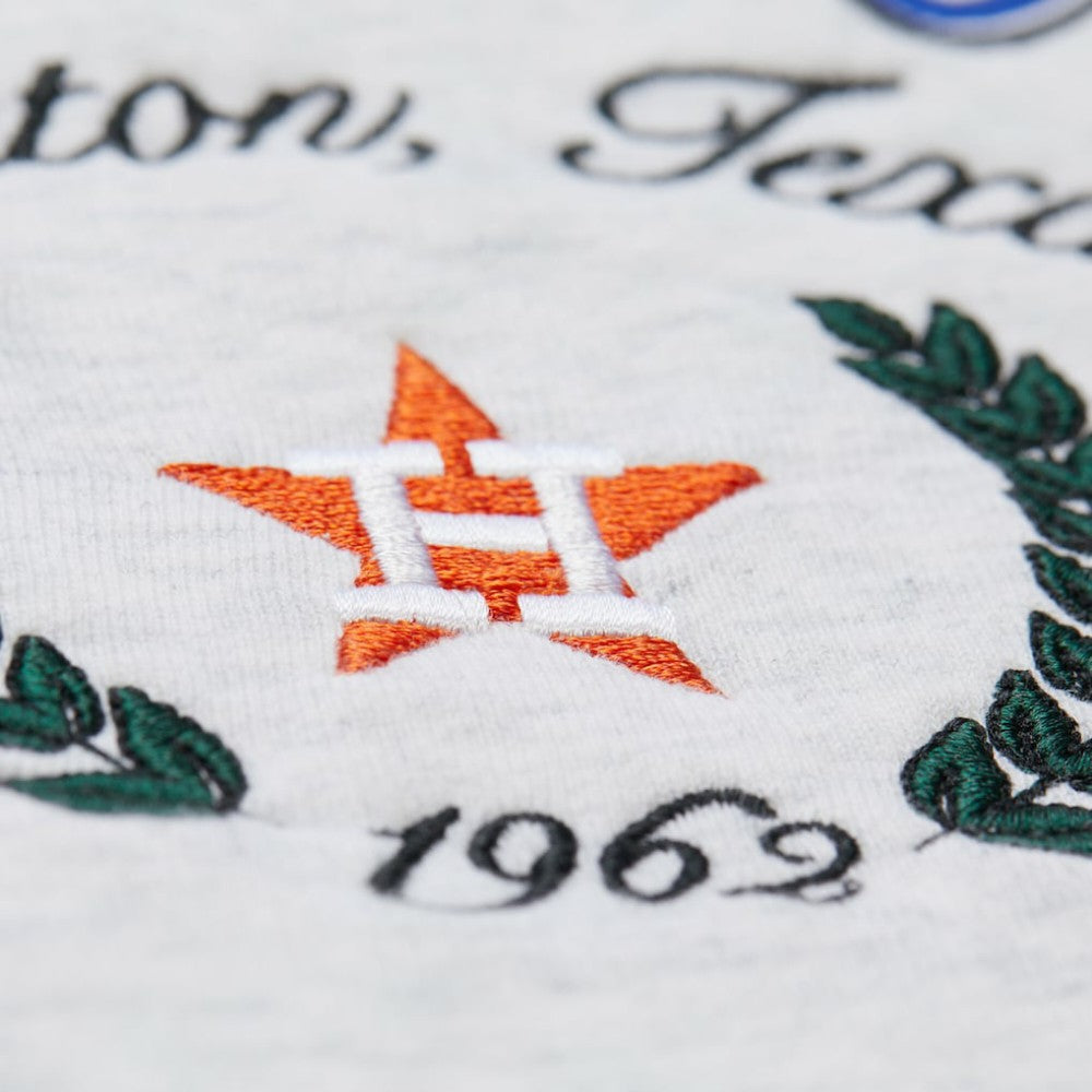 Houston Astros Mitchell & Ness Women's Cropped Toggle Pullover Sweatshirt - Heather Gray Pullover