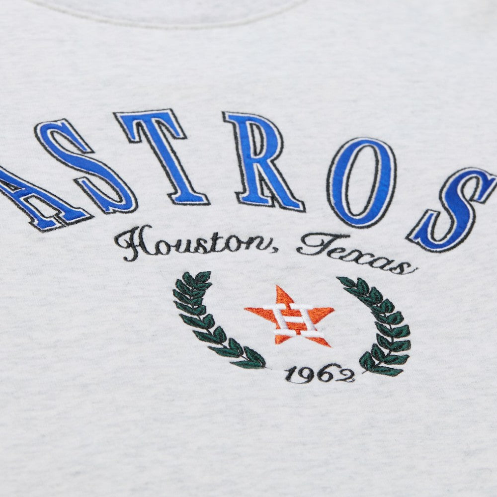 Houston Astros Mitchell & Ness Women's Cropped Toggle Pullover Sweatshirt - Heather Gray Pullover