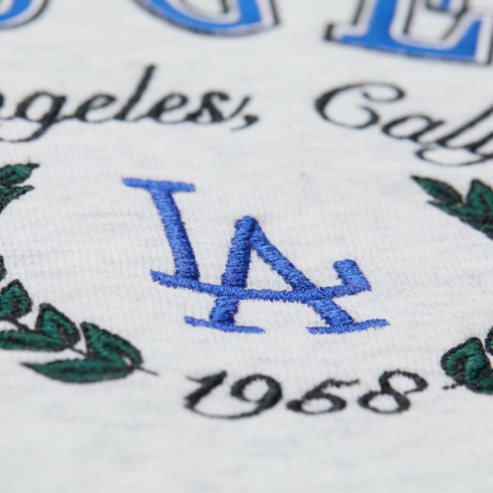 Los Angeles Dodgers Mitchell & Ness Women's Cropped Toggle Pullover Sweatshirt - Heather Gray Pullover