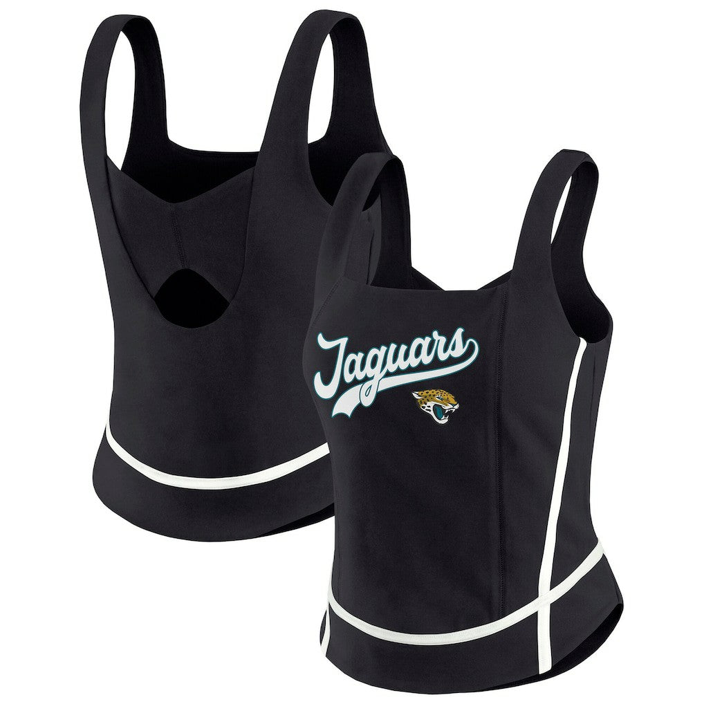 Jacksonville Jaguars WEAR by Erin Andrews Women's Square Neck Tank Top Black