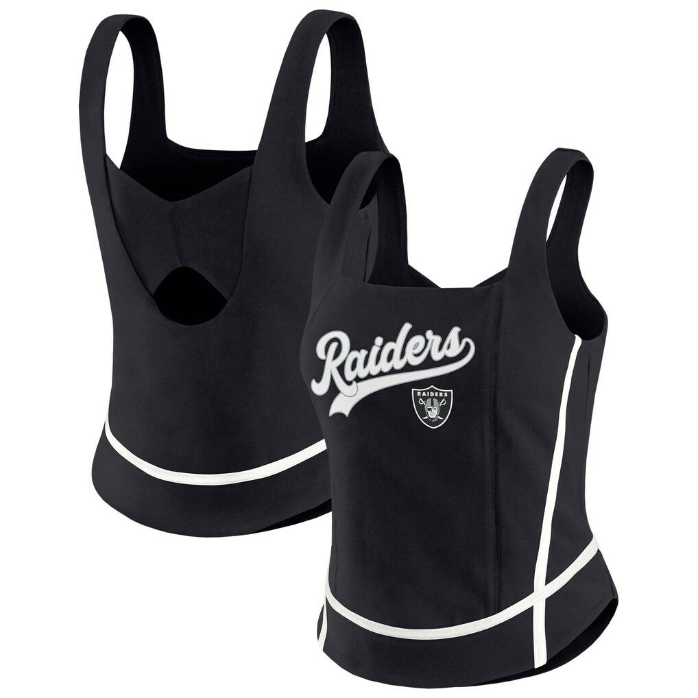 Las Vegas Raiders WEAR by Erin Andrews Women's Square Neck Tank Top Black