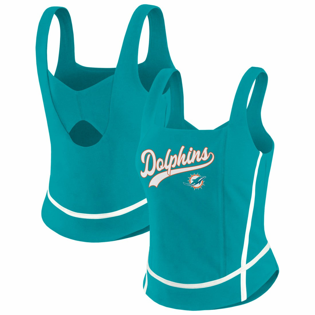 Miami Dolphins WEAR by Erin Andrews Women's Square Neck Tank Top Aqua