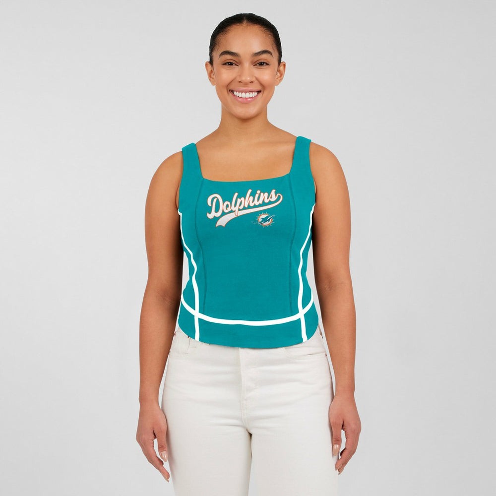 Miami Dolphins WEAR by Erin Andrews Women's Square Neck Tank Top Aqua