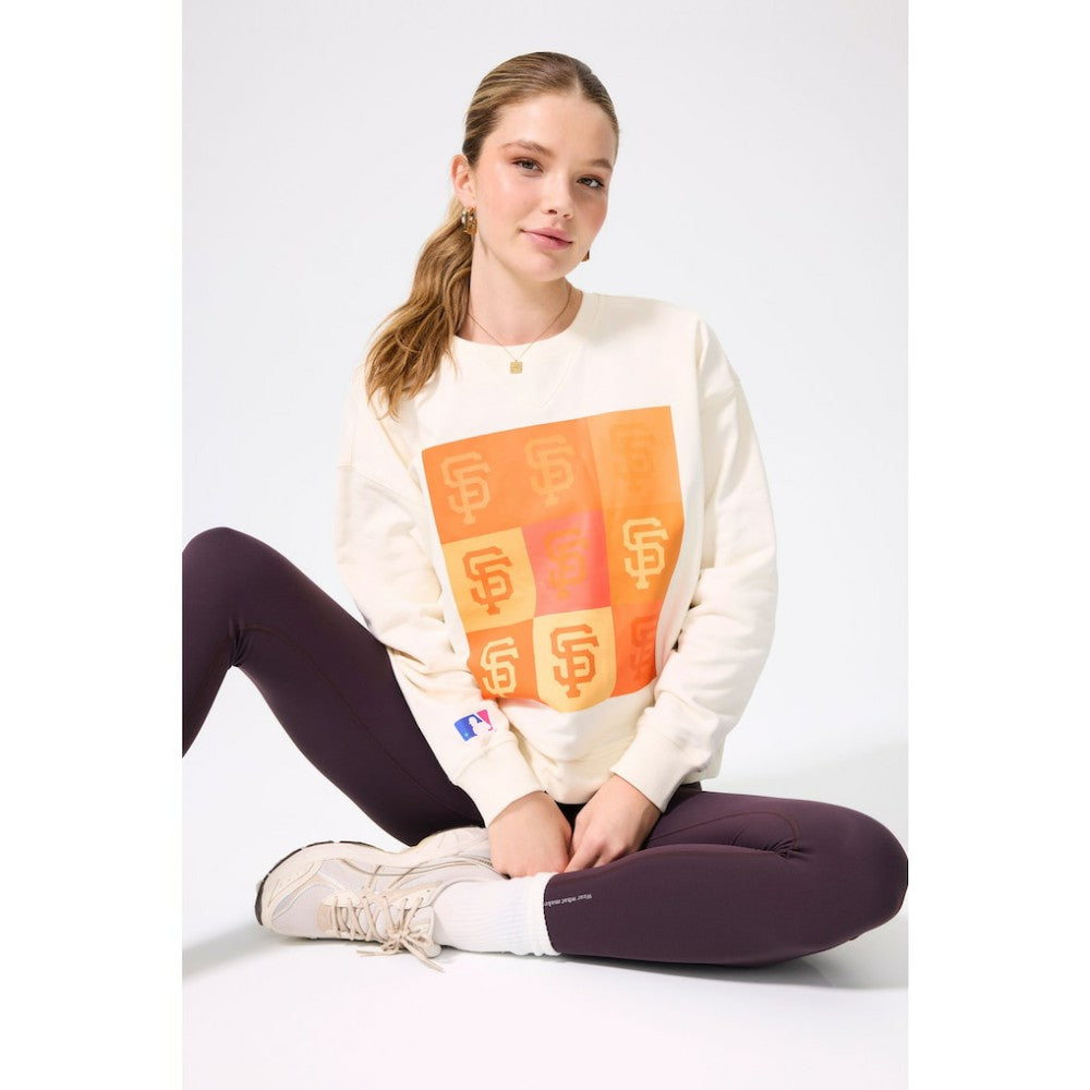 San Francisco Giants Terez Women's Technicolor  Oversized Pullover Sweatshirt - Cream Pullover