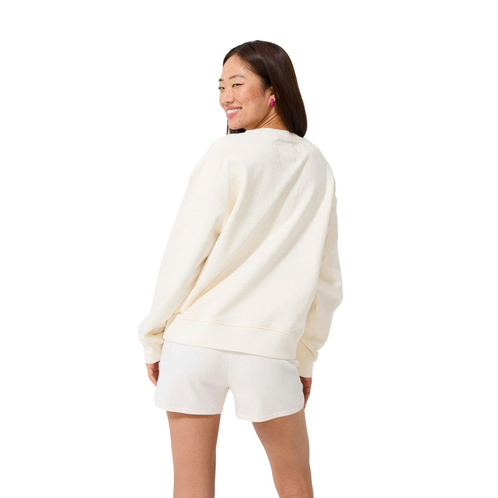 New York Mets Terez Women's Technicolor  Oversized Pullover Sweatshirt - Cream Pullover
