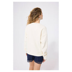 Chicago Cubs Terez Women's Technicolor  Oversized Pullover Sweatshirt - Cream Pullover