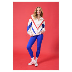Chicago Cubs Terez Women's Ripstop Chevron Quarter-Zip Pullover - Cream Pullover