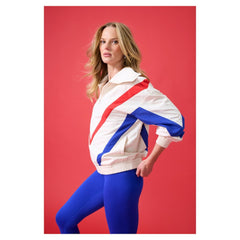 Chicago Cubs Terez Women's Ripstop Chevron Quarter-Zip Pullover - Cream Pullover