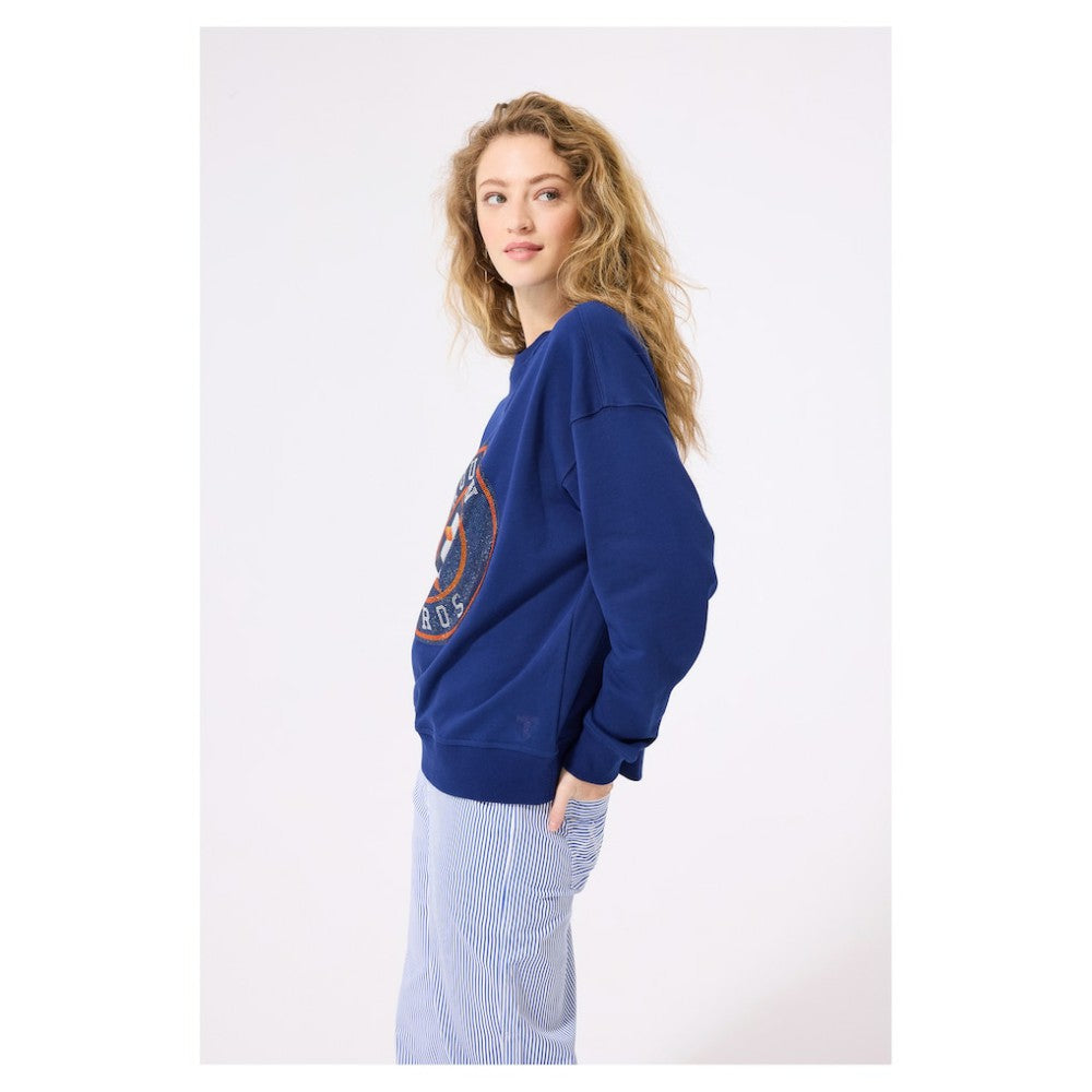 Houston Astros Terez Women's Oversized Gemstone Logo Sweatshirt - Navy Sweatshirts