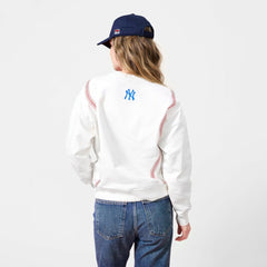 New York Yankees Terez Women's Baseball Stitch Pullover Sweatshirt - Cream Pullover
