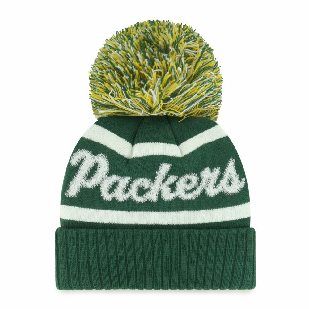 Green Bay Packers '47 Women's Spirited Cuffed Knit Hat with Pom Green