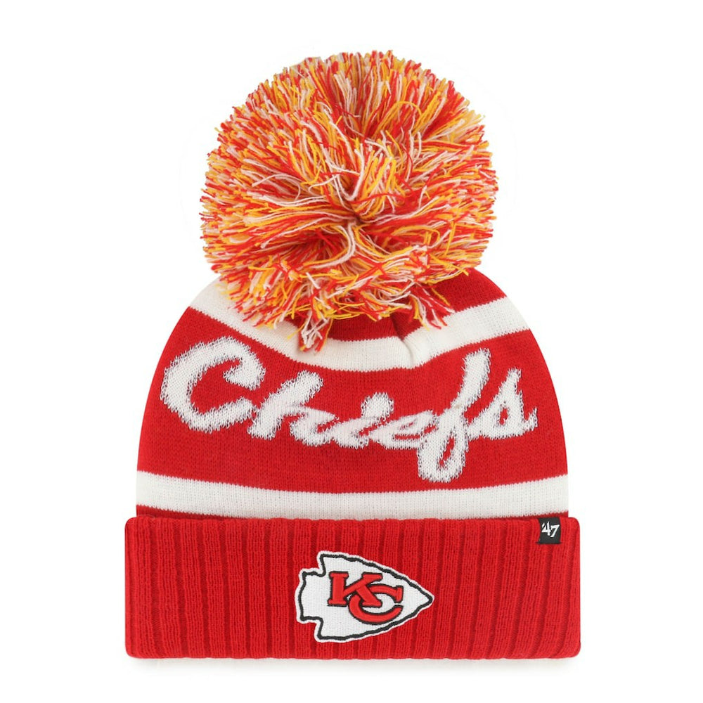Kansas City Chiefs '47 Women's Spirited Cuffed Knit Hat with Pom Red