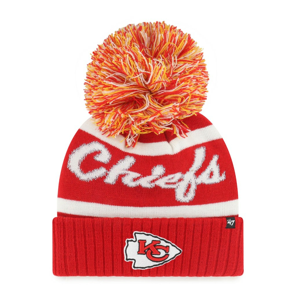 Kansas City Chiefs '47 Women's Spirited Cuffed Knit Hat with Pom Red