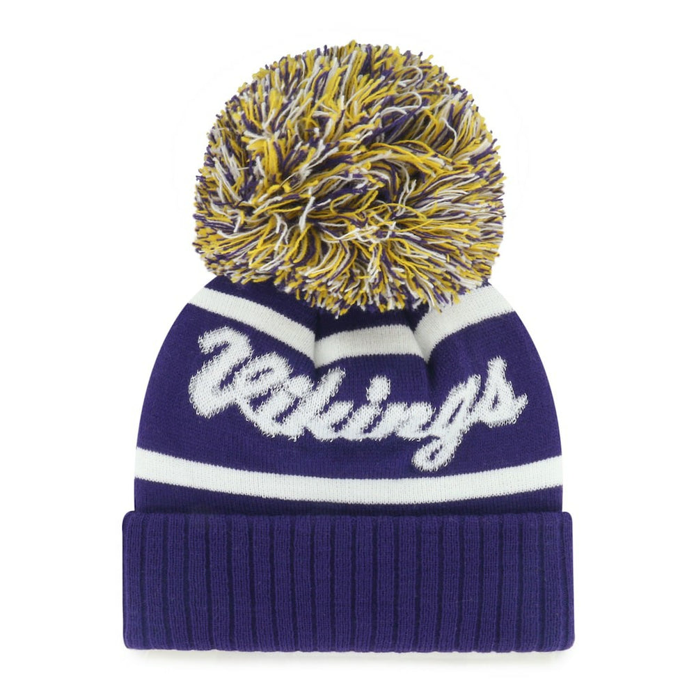Minnesota Vikings '47 Women's Spirited Cuffed Knit Hat with Pom Purple