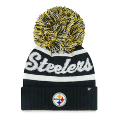Pittsburgh Steelers '47 Women's Spirited Cuffed Knit Hat with Pom Black