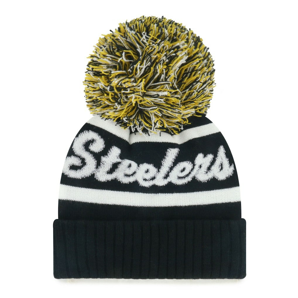 Pittsburgh Steelers '47 Women's Spirited Cuffed Knit Hat with Pom Black