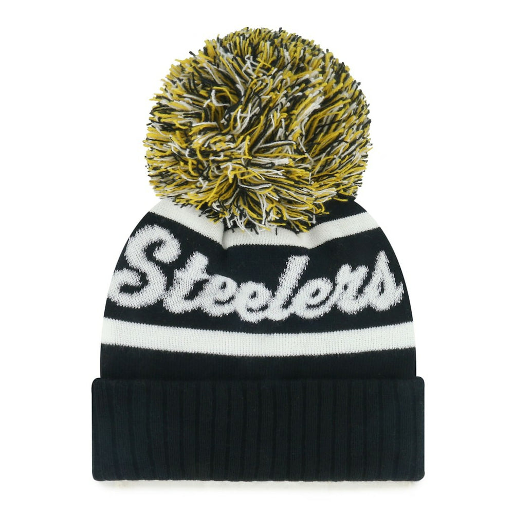 Pittsburgh Steelers '47 Women's Spirited Cuffed Knit Hat with Pom Black