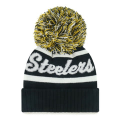 Pittsburgh Steelers '47 Women's Spirited Cuffed Knit Hat with Pom Black
