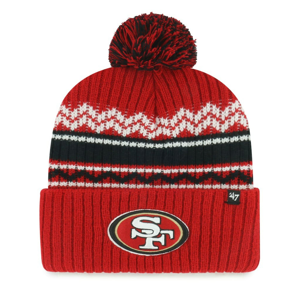 San Francisco 49ers '47 Youth Polar Vortex Cuffed Knit Hat with Pom Scarlet