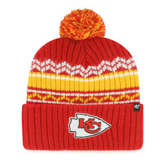 Kansas City Chiefs '47 Youth Polar Vortex Cuffed Knit Hat with Pom Red