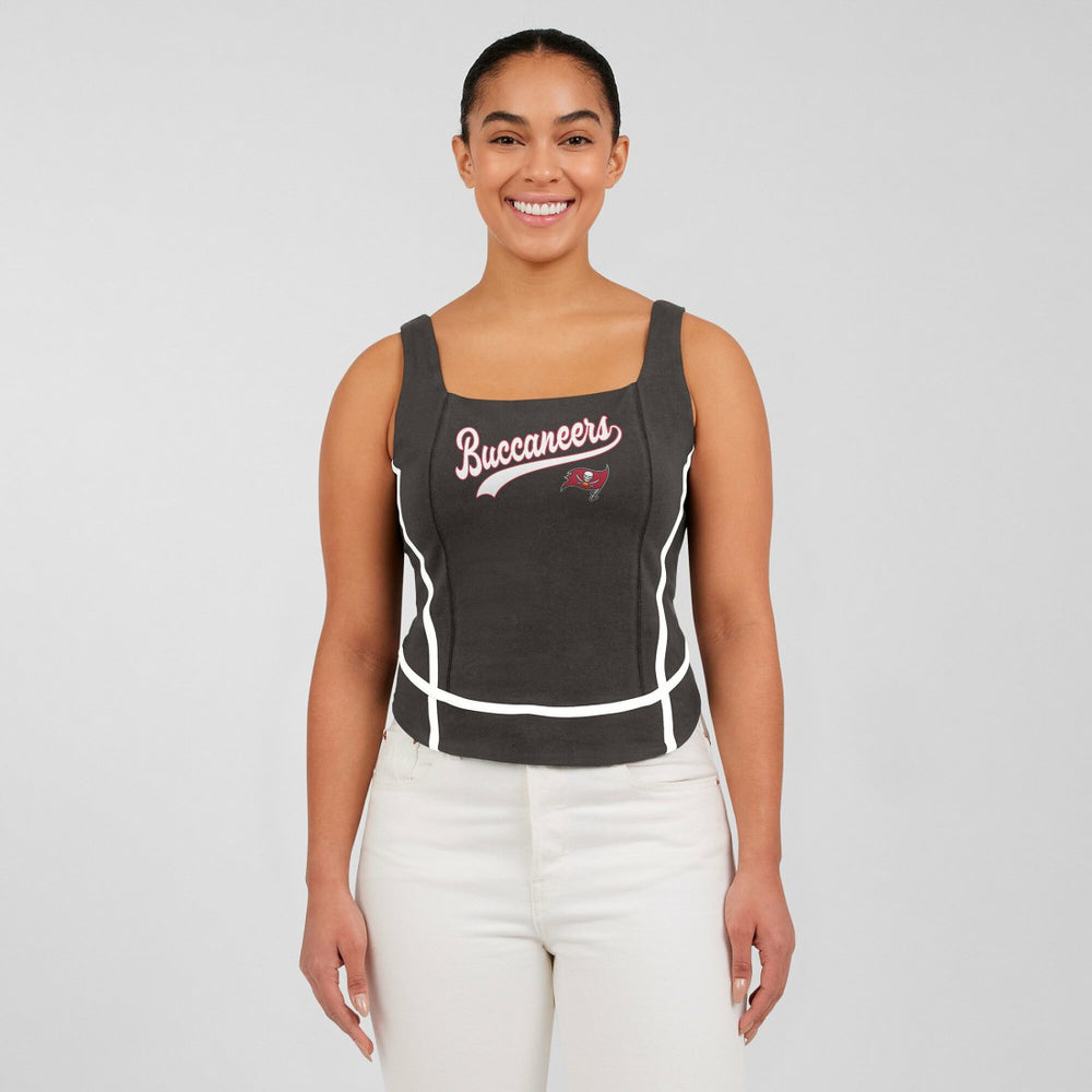 Tampa Bay Buccaneers WEAR by Erin Andrews Women's Square Neck Tank Top Pewter