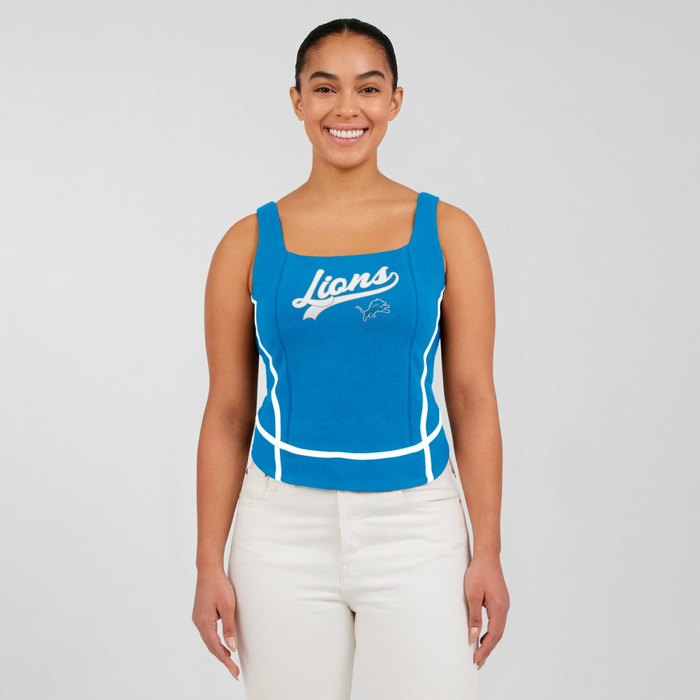 Detroit Lions WEAR by Erin Andrews Women's Square Neck Tank Top Blue