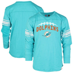 Miami Dolphins Wes & Willy Youth Football Long Sleeve T-Shirt Aqua